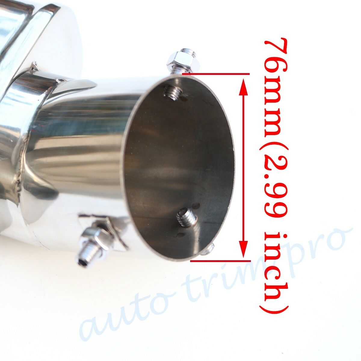 76mm 3 Inch Dual Exhaust Car Tailpipe Rear Muffler Tip Cover Stainless Fit for Diameter Between 46mm-71mm Accessories