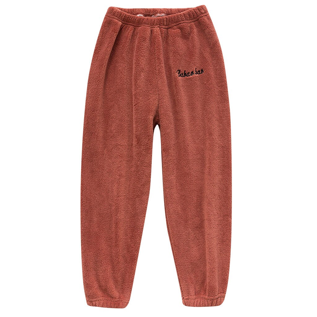 I bambini Delle Ragazze Dei Ragazzi Addensare In Pile Casual Fondo Dei Bambini Caldi di Inverno Allentato Pantaloni Della Ragazza Del Ragazzo Della Stampa Della Lettera di Modo Solido Pantaloni 2019: Rosso