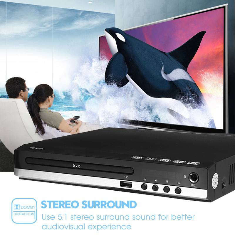 Full HD 1080P Home DVD Player Multimedia Digital TV Disc Player Support DVD CD MP3 MP4 RW VCD