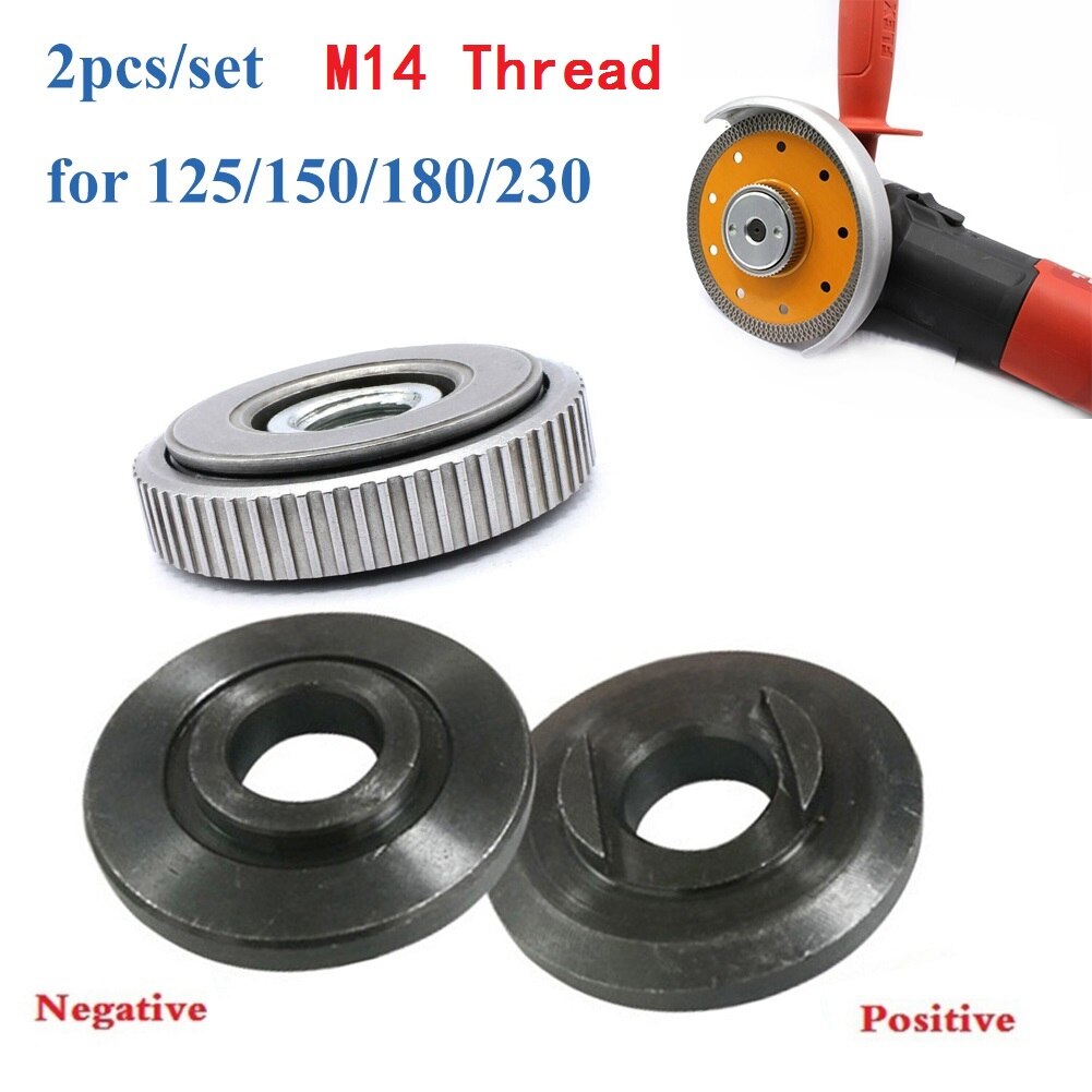 Portabrocas de placa de bloqueo para amoladora angular M14, tuerca de liberación rápida, accesorio de herramientas abrasivas, 2 uds.
