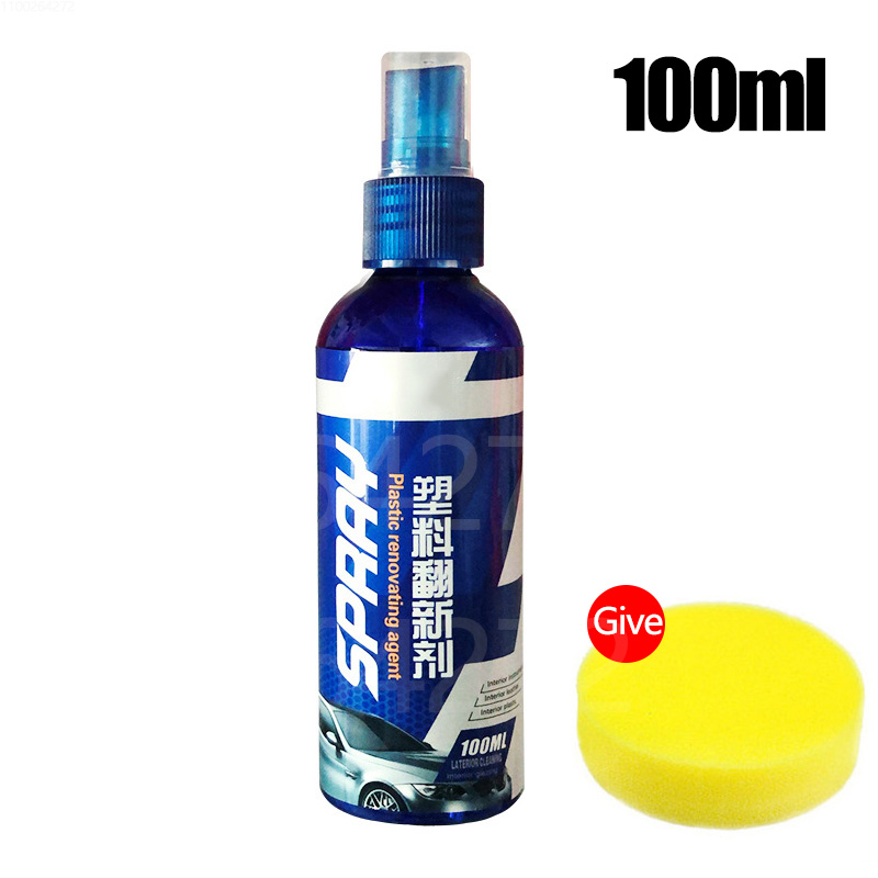 Restaurador de plástico para coche, productos de limpieza de cuero de plástico, restauración de pulido automático, renovador de revestimiento de reparación, espalda a negro brillante: Blue