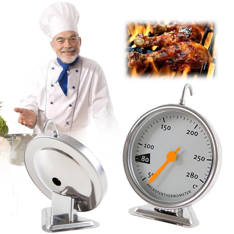 Keuken Timer Voedsel Vlees Temperatuur Stand Up Dial Oven Thermometer Rvs Gauge Koken Timer