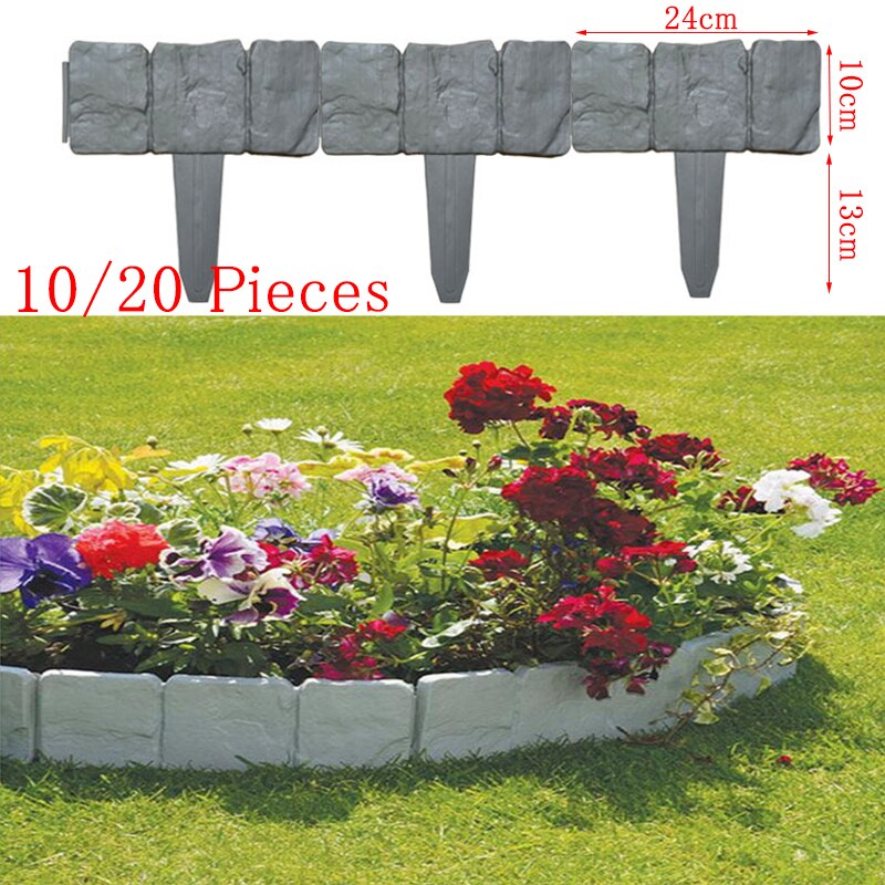 10/20 pcs Imitation Stone Fence Garden Simulation Fence Plastic Foldable Splicing Fence Gardening Grass Courtyard Decoration