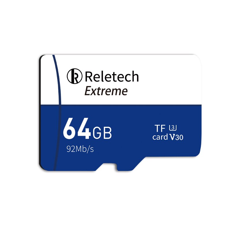 Carte Reletech TF 64GB Max 100 mo/s haute vitesse Class10 mémoire Flash Micro carte SD prise en charge 4K HD pour téléphone/appareil photo/Drone: Default Title