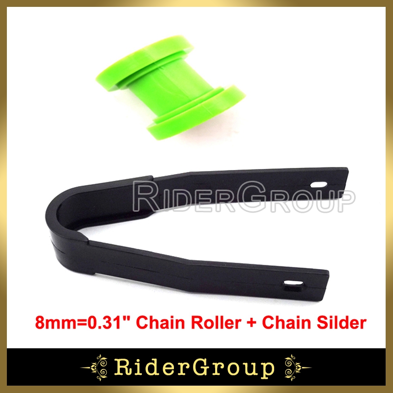 Chain Slider Rear Swingarm Guard Guide Green 8mm Chain Roller Pulley Tensioner Pit Dirt Motor Trail Bike Motocross Motorcycle