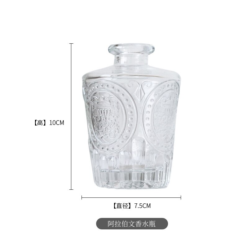 Diffuseur de roseaux en verre de Style nordique, bouteilles de parfum Chic, Vase de fleurs sculptées, ornement de bureau, décoration de maison en verre: green