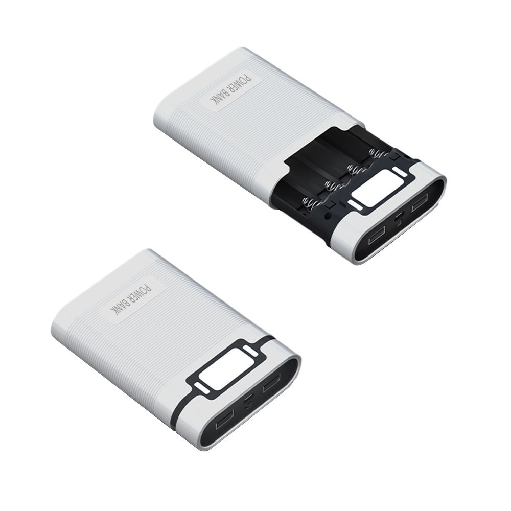 4*18650 Battery Holder Portable Power Bank Case Without Battery 5V Dual USB Output Power Bank Charger Shell Battery Storage Box