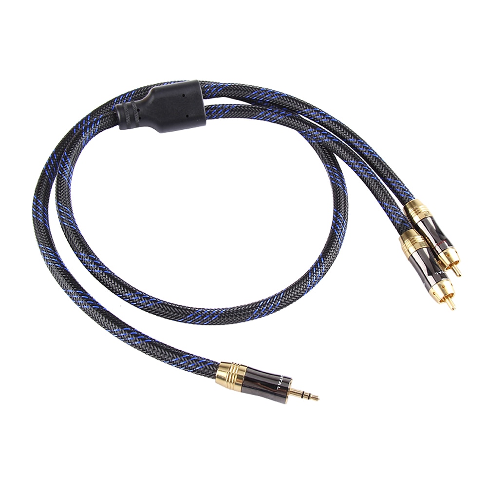 Kabel audio HIFI 3,5 mm do 2 RCA 3,5 mm męski do 2 Rca męski kabel stereo do iPhone'a MP3 DVD wzmacniacz