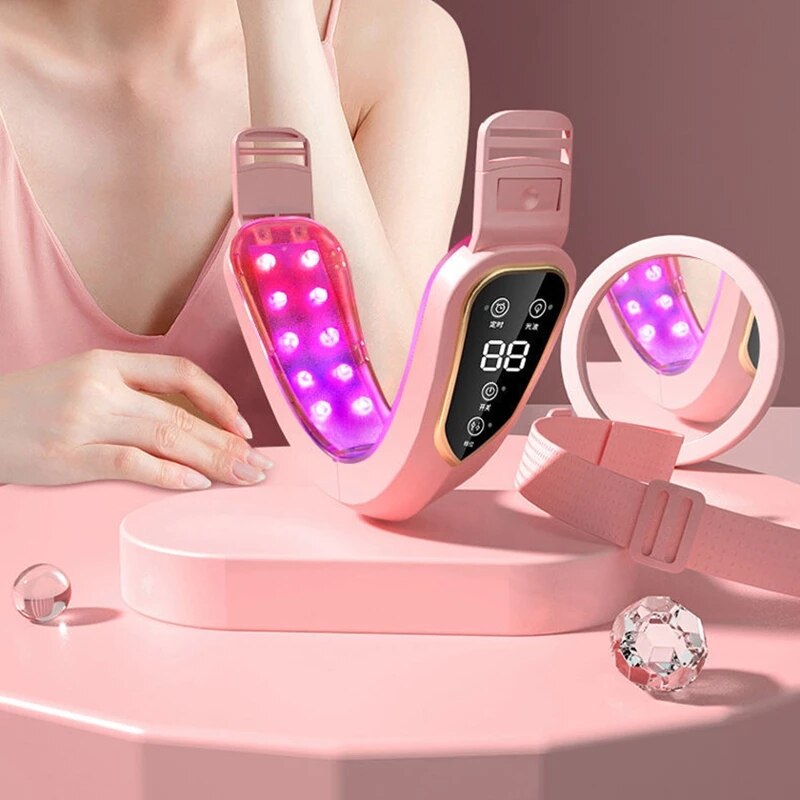 Facial Lifting Apparaat Led Photon Therapie Facial Afslanken Trillingen Stimulator Dubbele Kin V-Vormige Cheek Lift Gezicht