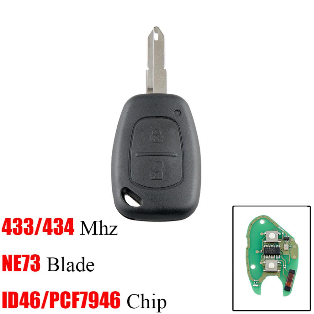 Car Remote Control Key Car Accessories For Renault Universal 2-button Remote Control N72 N73 Comes With PCF7946 434 Frequency
