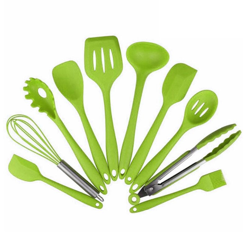 10 pièces ustensiles de cuisine Silicone résistant à la chaleur cuisine ustensiles de cuisine antiadhésive outil de cuisson outils de cuisson: Default Title