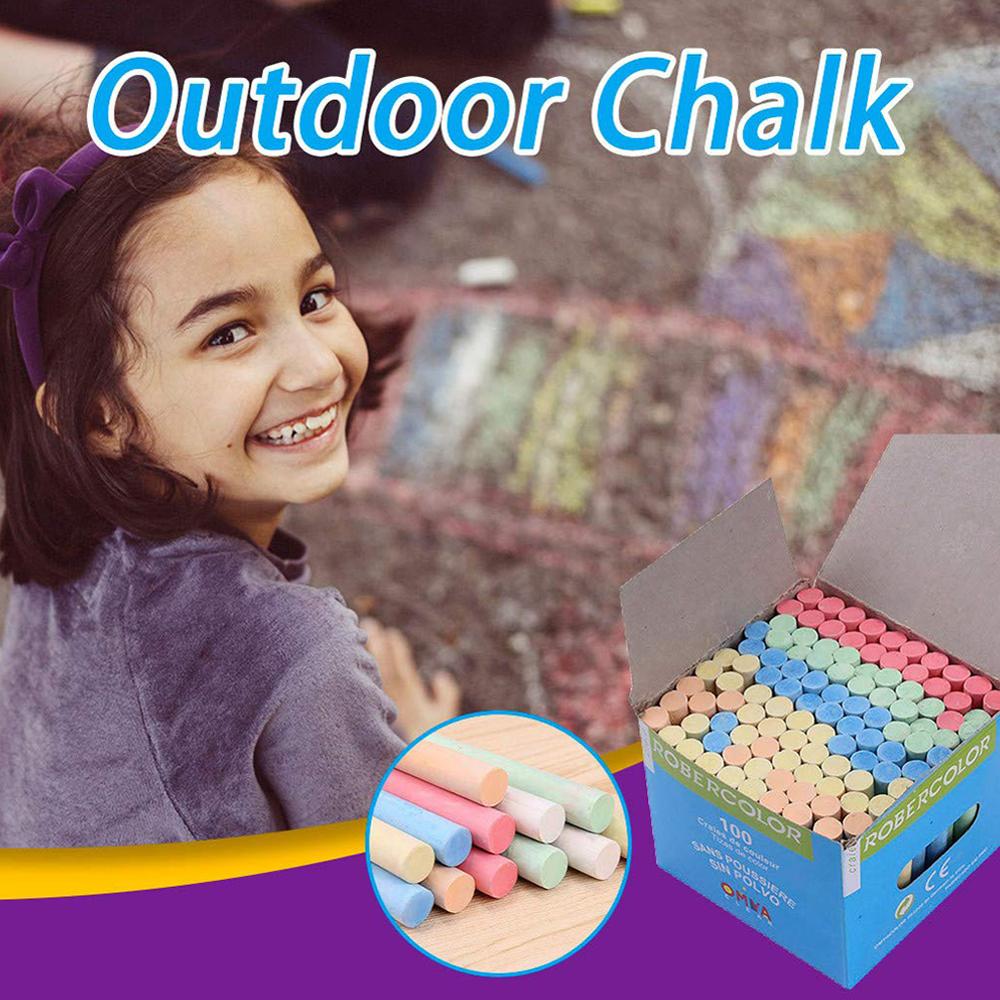 Liitu 12/100 kpl sekoitettu väri valkoisia tikkuja pakkaus lasten leikkikenttä koulu taide oppiminen pölyttömät lapset lasten opiskelijatarvikkeet