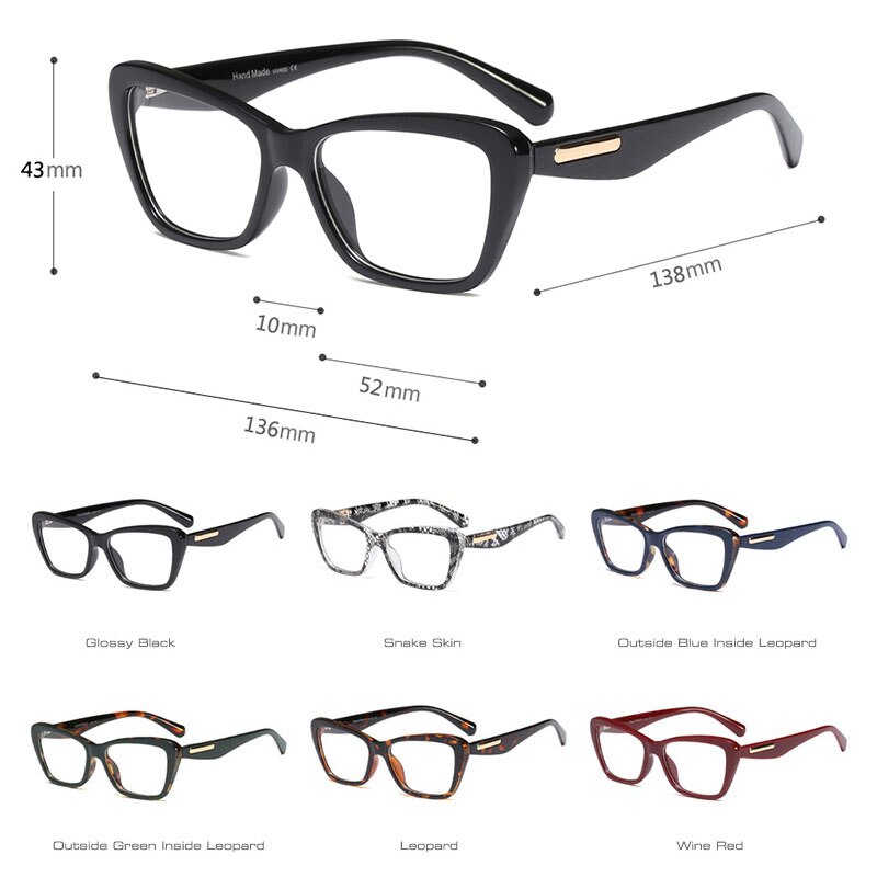 SHAUNA primavera bisagra Retro ojo de gato gafas marco mujeres resina lente gafas ópticas