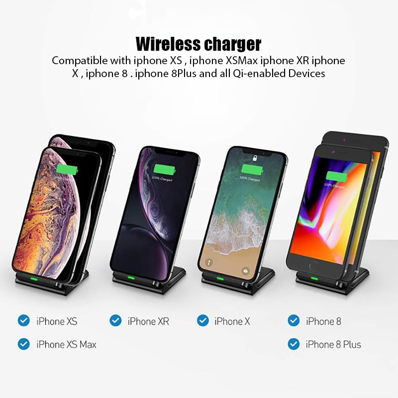 Wireless Charger Stand Phone Holder Induction Charger iPhone 12 Pro Qi Fast Charging Dock Station for Apple iPhone 11 8 XS X XR