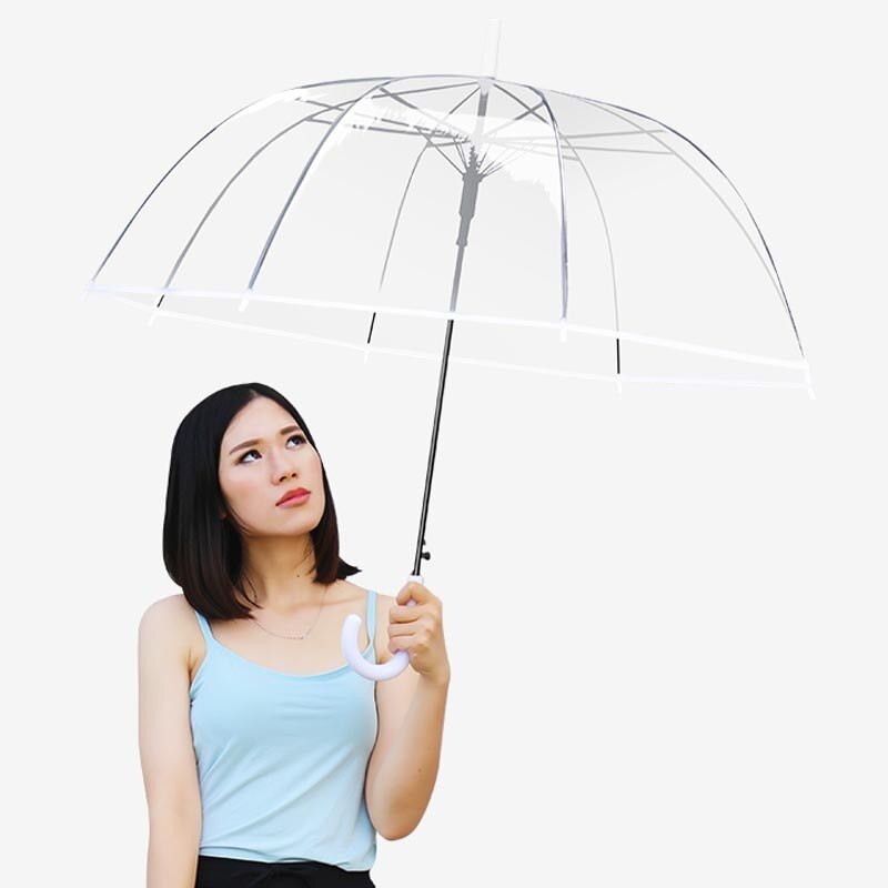 Ombrello Automatico Trasparente A Forma Di Campana - Stile Parigi, 100% PVC