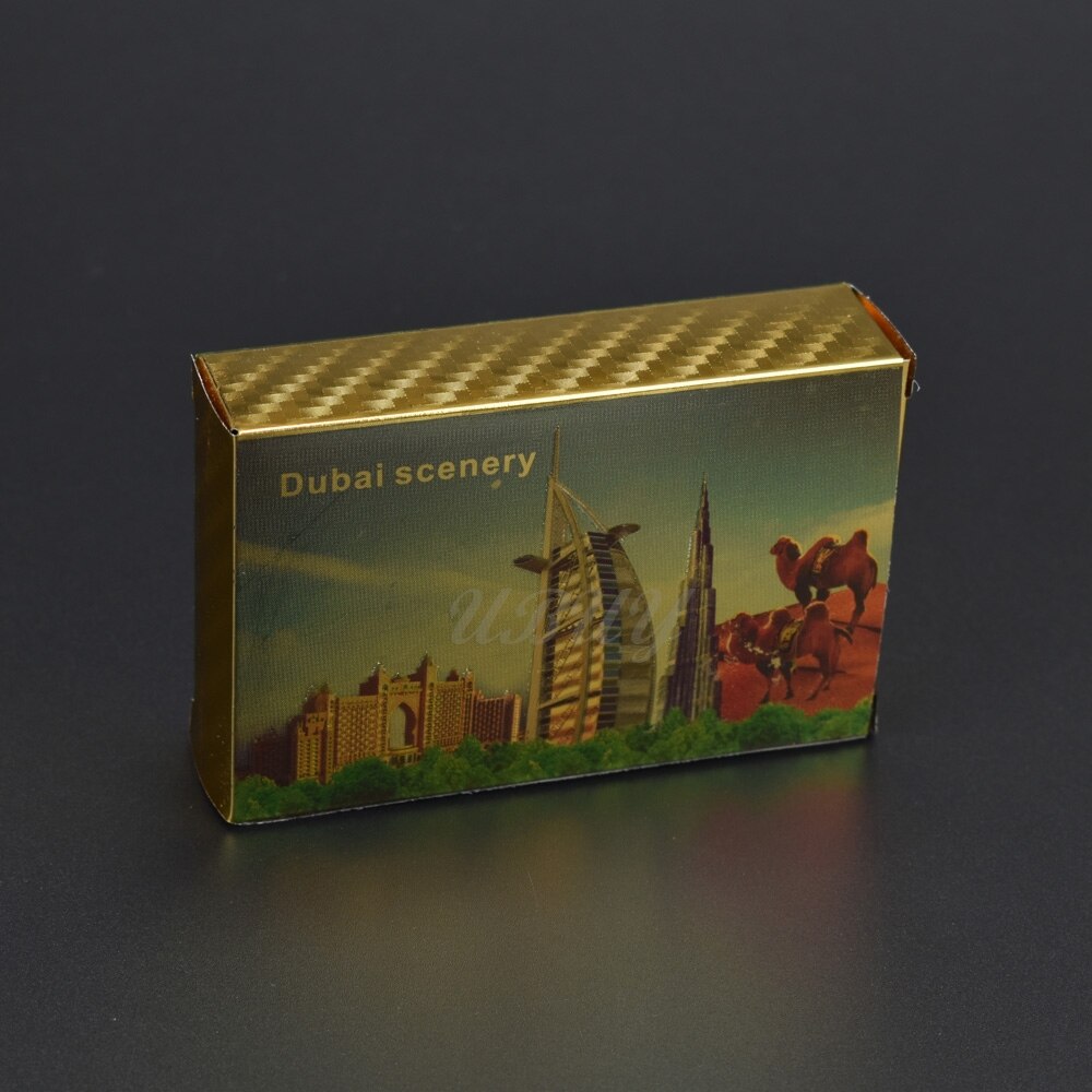 Dubai arkitektur guldfolie guld spillekort pokerspil vandtætte kort til ven souvenir: Blomme