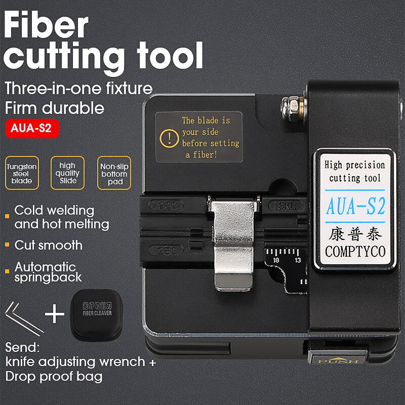 FTTH High Precision Cutting Ttool AUA-S2/X2 Optical Fiber Cleaver Cable Cutting Knife Fiber Cleaver: AUA-S2