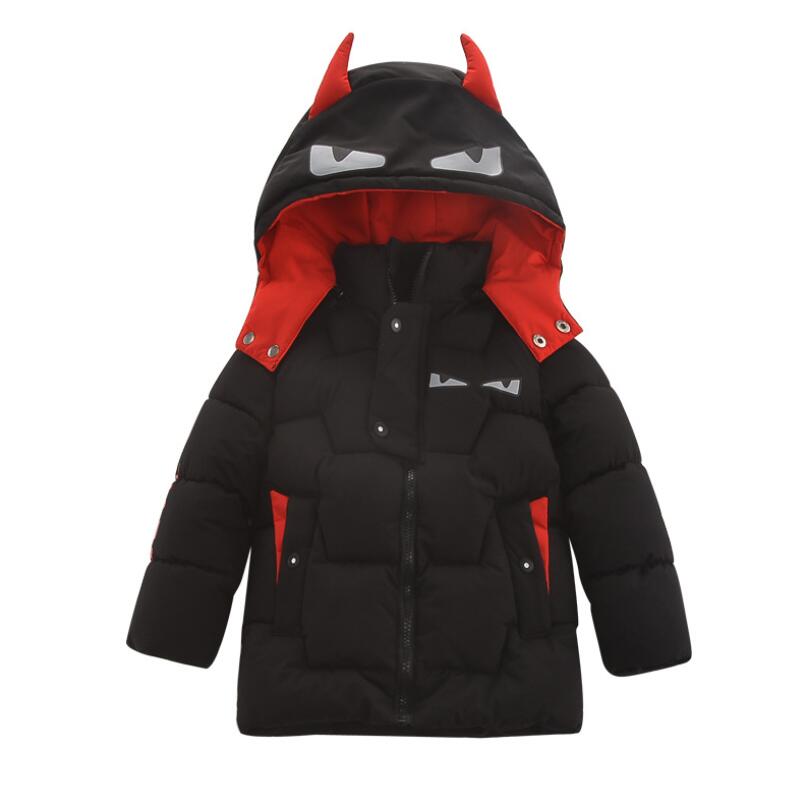 Baby Jongens Winter Warme Jas 1-5T Kleine Kinderen Katoen Gevoerde Capuchon Cartoon Jas Baby Peuter Snowsuit kinderen Uitloper