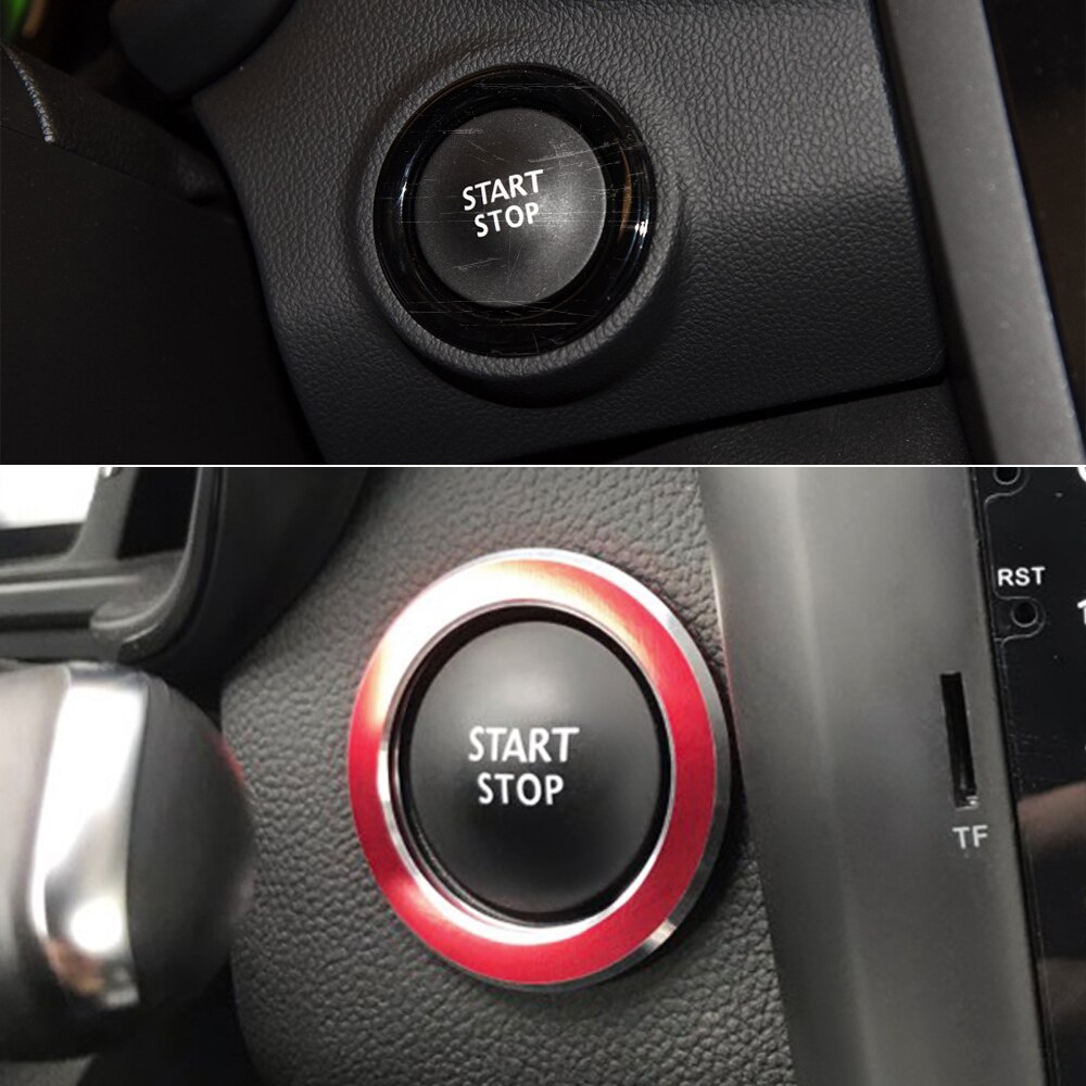 Stylowe naklejki samochodowe dla Renault Koleos Kadjar Captur Megane 2 3 Fluenec szerokość geograficzna automatyczny przycisk rozruchu/zatrzymania silnika pierścienie