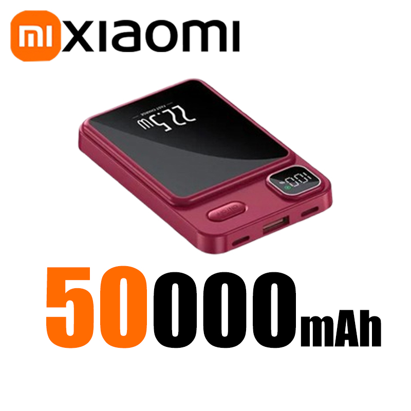 Xiaomi 50000mAh Magnetic Wireless Charger Power Bank Magsafe External Battery Super Fast Charging PowerBank For iPhone 15 16: Gold