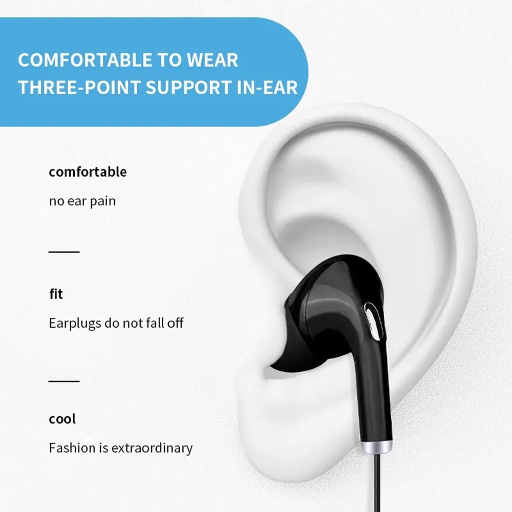 High Definition Bedrade Oortelefoon 3.5Mm In-Ear Bediening Draagbare Sport Bedrade Headset Met Microfoon Bedrade Koptelefoon Voor Mobiele Telefoons