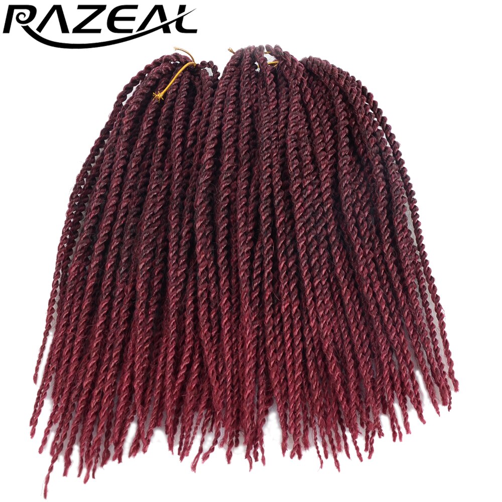 Razeal 85g/pack 5packs/lot Synthetic Hair Senegalese Twist Ombre Braiding Hair Extensions Crochet Braids 14inch 30strands/Pack