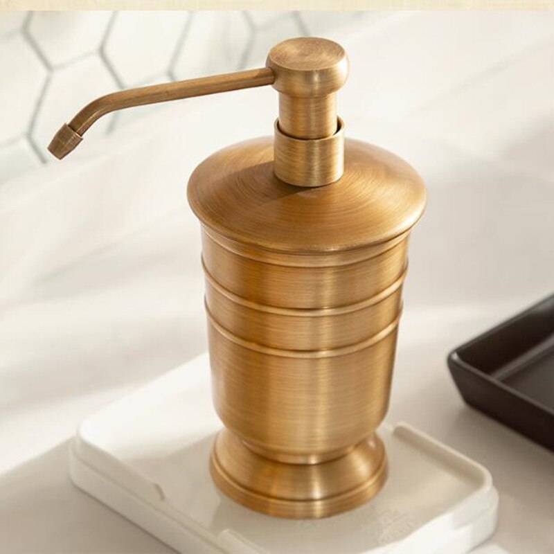 American style copper brass bathroom set toiletries set toothbrush cup holder mouthwash cup antique brass bottle desk soap box: Style D