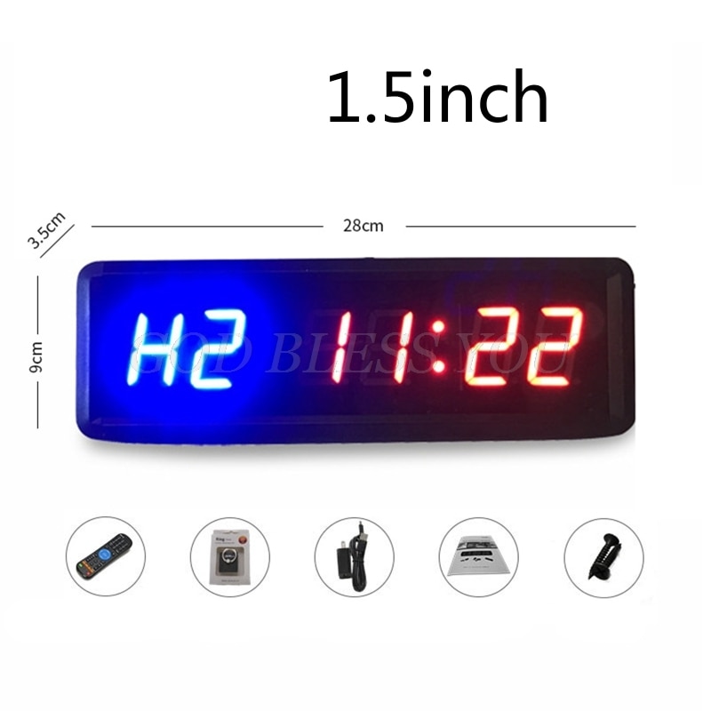 Cronometro Timer da palestra con telecomando per allenamento Fitness in palestra orologio Timer a intervallo ideale con staffe per montaggio a parete trasporto di goccia