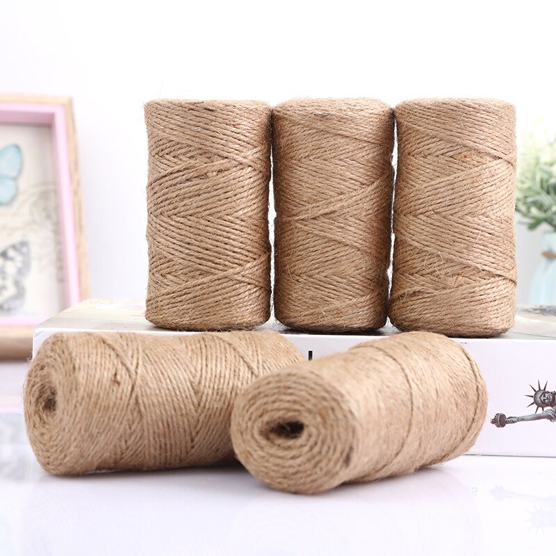 1rollen100m Natürliche Jute Hanf Seil Hause Dekoration retro Stil DIY Handwerk Kabel Dekorative Seil 1mm 2mm 3mm durchmesser Handgemachtes