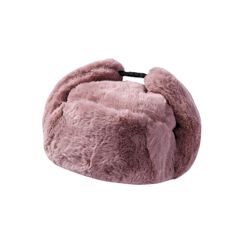 Women Faux Fur Trapper Hat Russian Ushanka Cossack Ski Earflaps Aviator Cap Winter Warm Velvet Bomber Hat