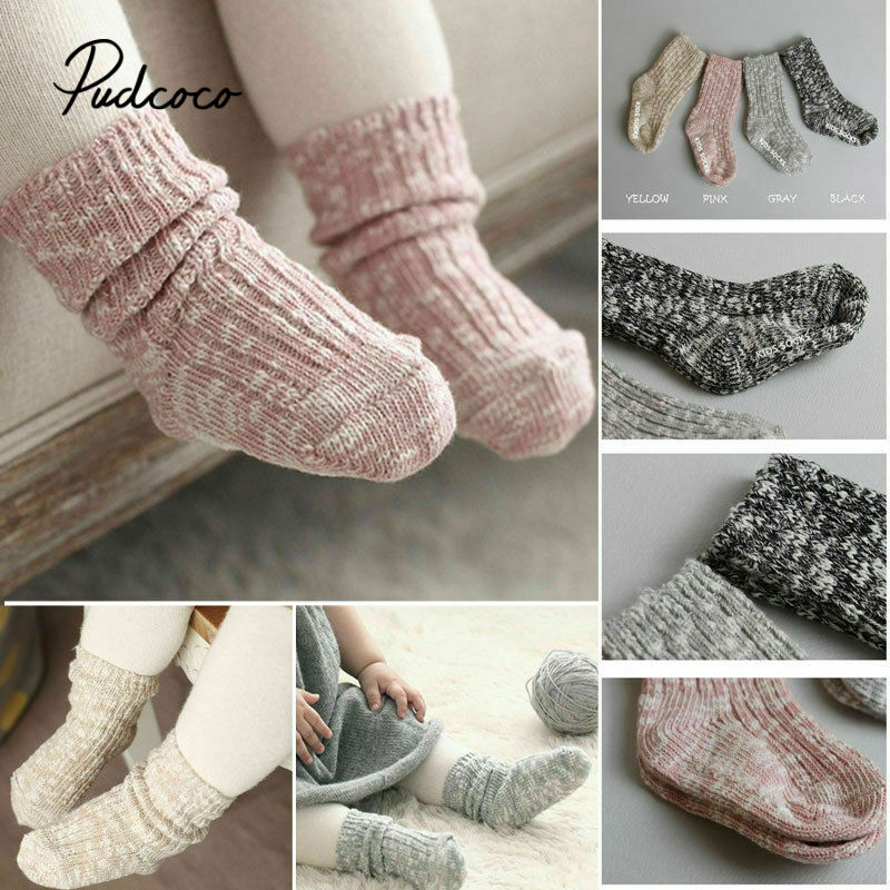 Pudcoco 2020 Cotone Traspirante Principessa Calzini E Calzettoni Bambini di colore Della Caramella Calzino per Il bambino Della Ragazza Del Ragazzo Bambini Caldo Autunno della Molla Del bambino Calzini E Calzettoni