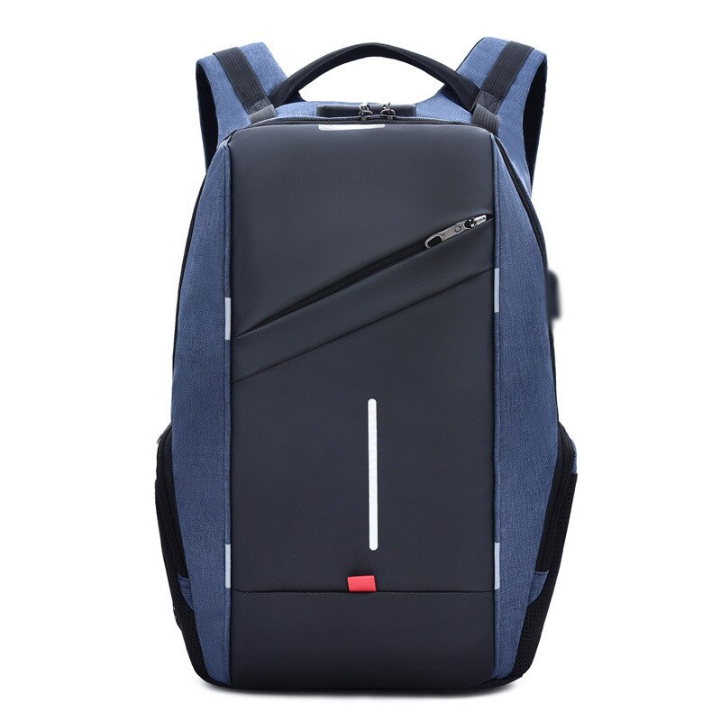 School Rugzak Anti Dief Mannen Rugzak Usb Opladen Laptop Rugzak Voor Vrouwen Schooltas 15.6 17 Inch Bagpack Mannelijke rugzak: Blauw