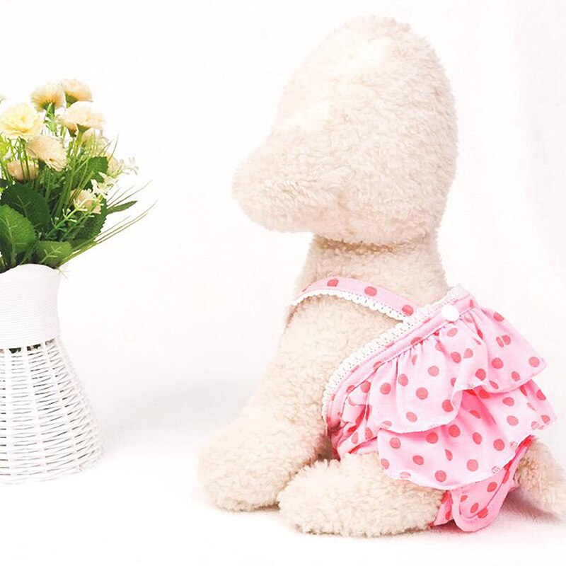 Kæledyrshund fysiologiske bukser bamse polka dot strop nederdel menstruationsbukser tæve hygiejniske sikkerhedstrusser kæledyrsartikler