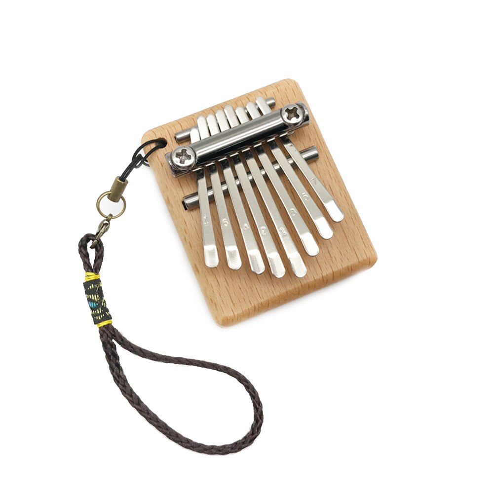 Mini Piano de pulgar de 8 teclas, instrumento Musical de Marimba, dedo de África, colgante,: Color caoba
