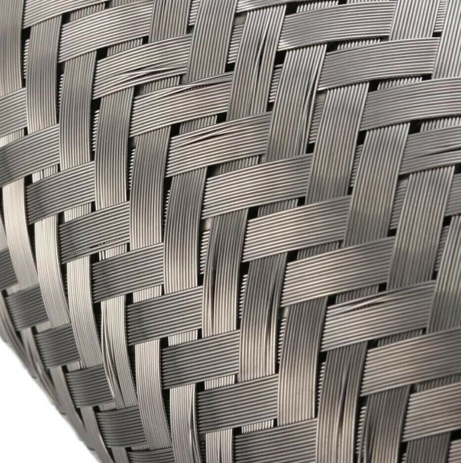 3" ID x 8" L Car Truck Double Braid Exhaust Flex Pipe Braid Tube Connector Joint Coupling Adapter Heavy Duty Stainless Steel