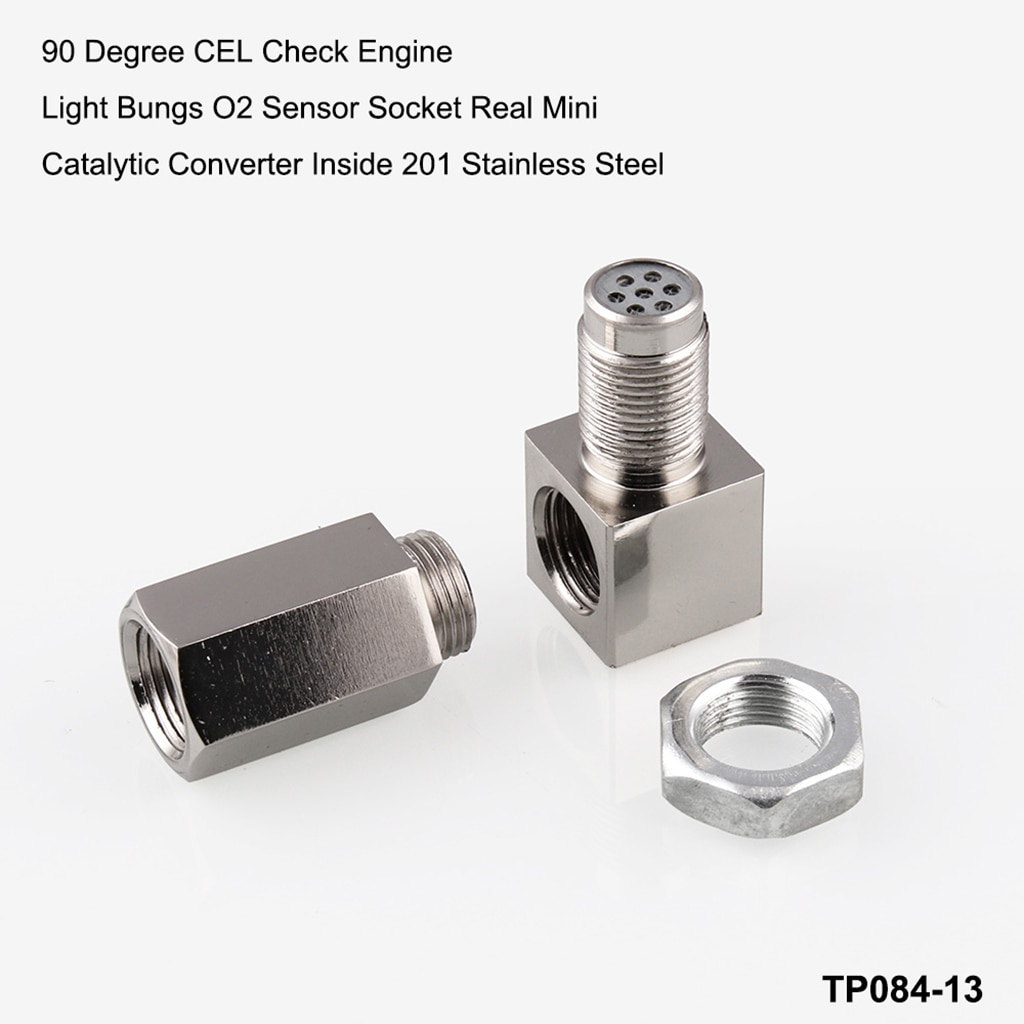 1x O2 OXYGEN SPACER SENSOR EXTENSION 90 BUNG STAINLESS STEEL