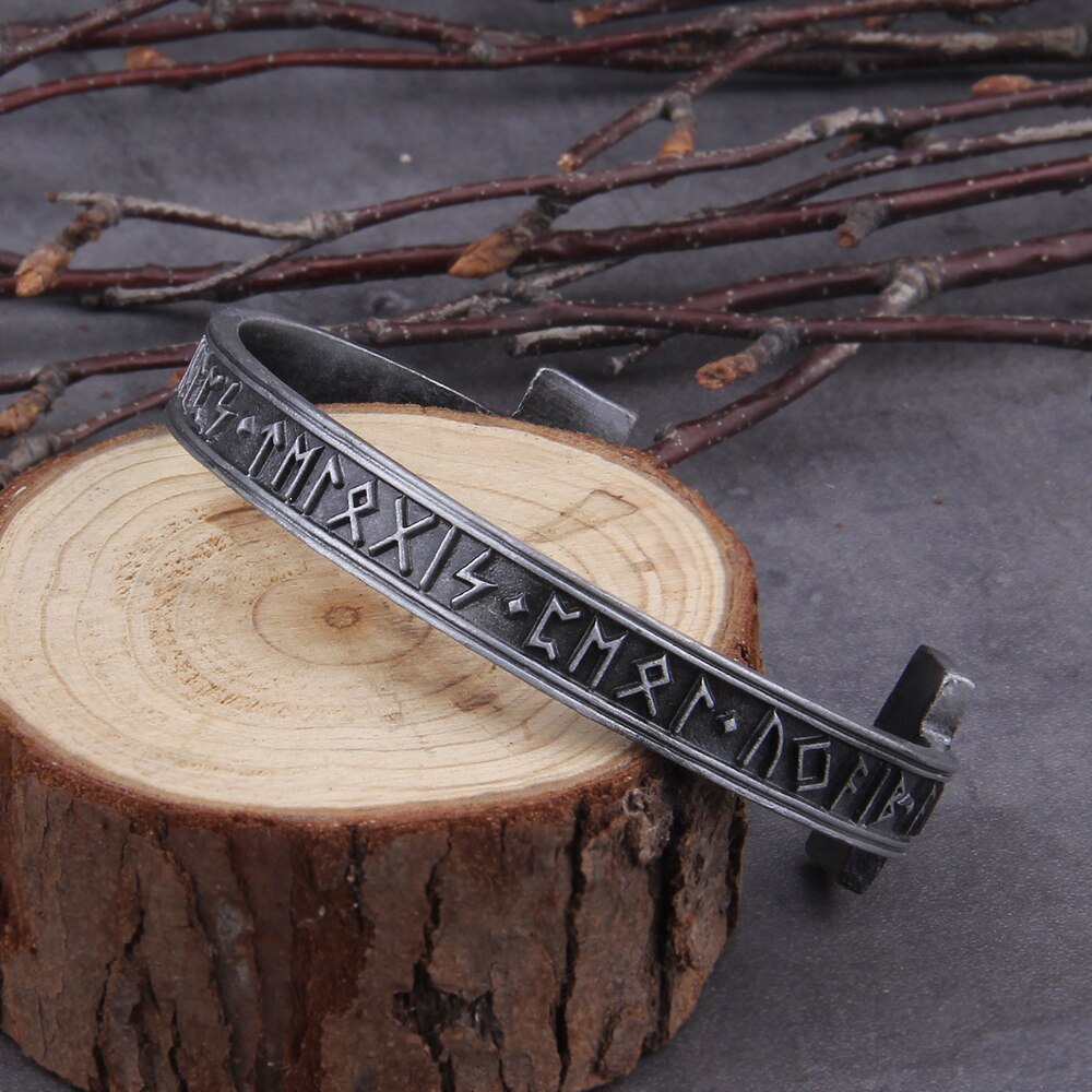 1pc Men&#39;s Handmade Nordic Rune Bangle Viking 3 color Alloy men bangle