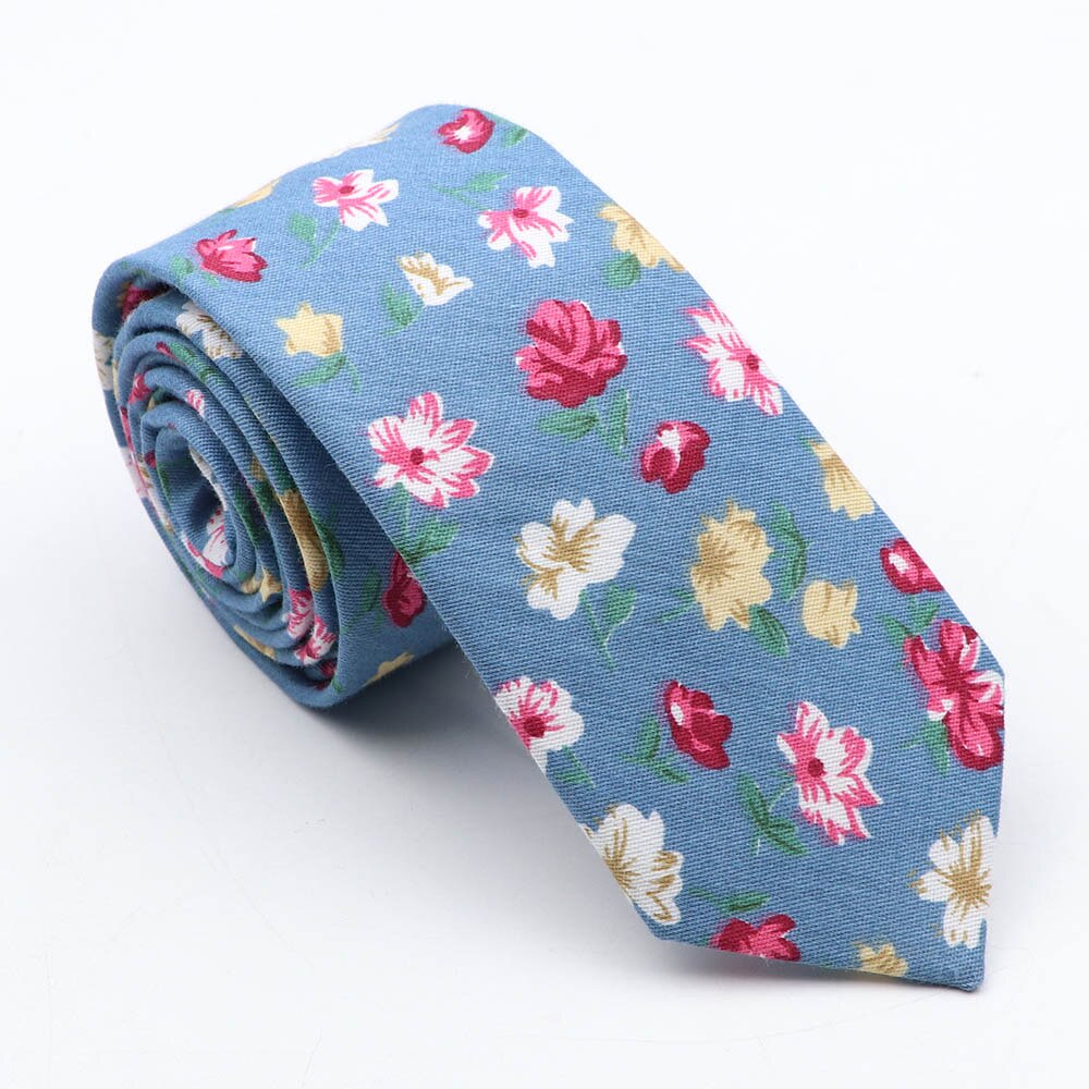 Gravata floral 100% algodão para homens, amarelo, vermelho, azul, flor, 6cm, uso diário, skinny, azul marinho, para casamento, gravatas para festa, presentes: 9