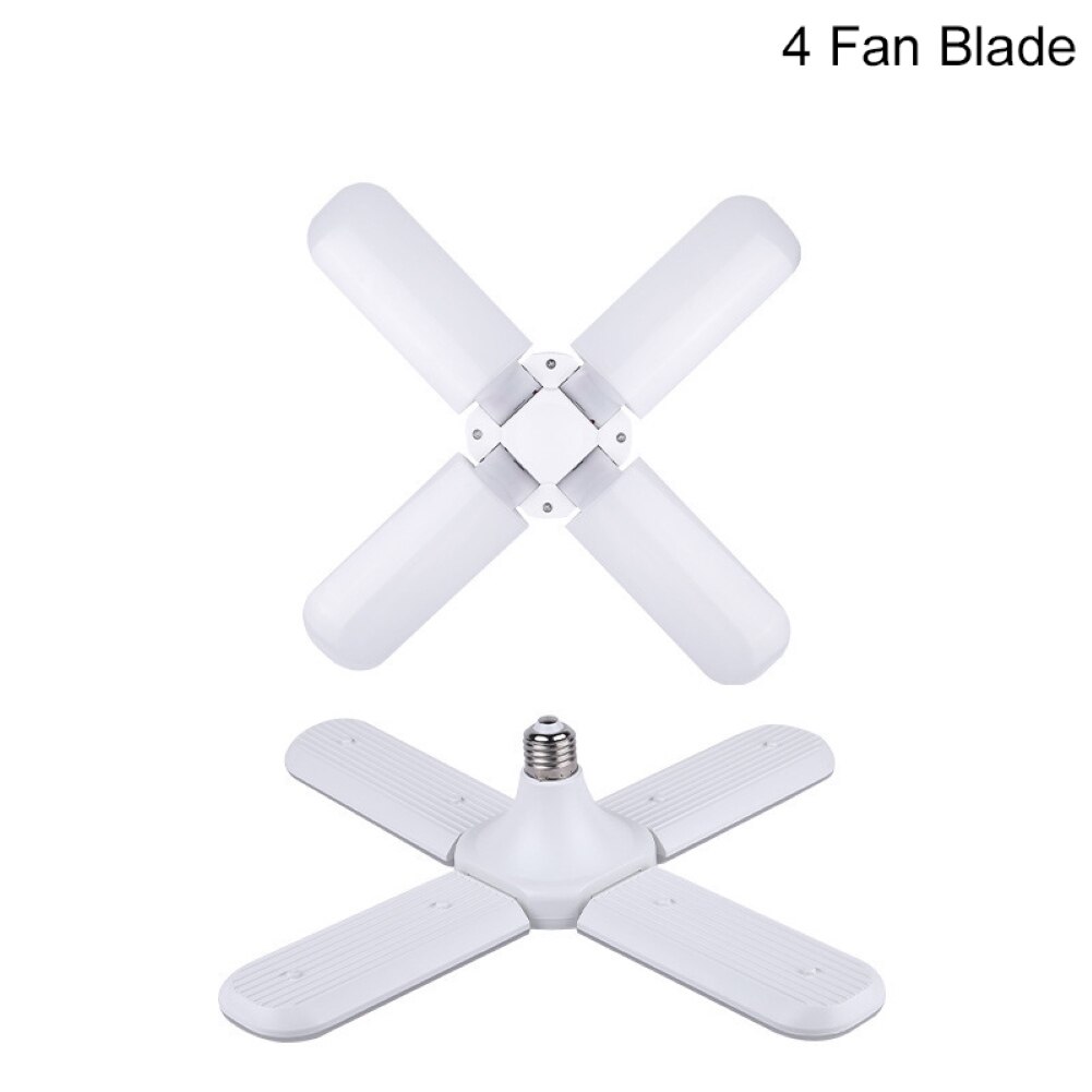 Folding LED Garage Light Bulb Fan Shape Indoor Ceiling Home Shop Workshop Lamp utility and recreation rooms, storage rooms, barn: 4 Blade Lamp