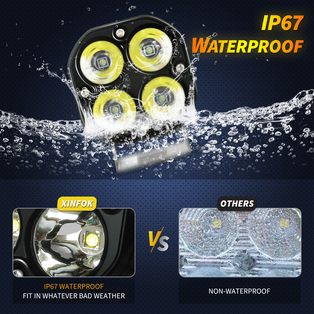 Foco Led de 3 "y 40W, luces para correr, faros delanteros cuadrados impermeables, luces antiniebla blancas/amarillas para coche, motocicleta, SUV, ATV, camión
