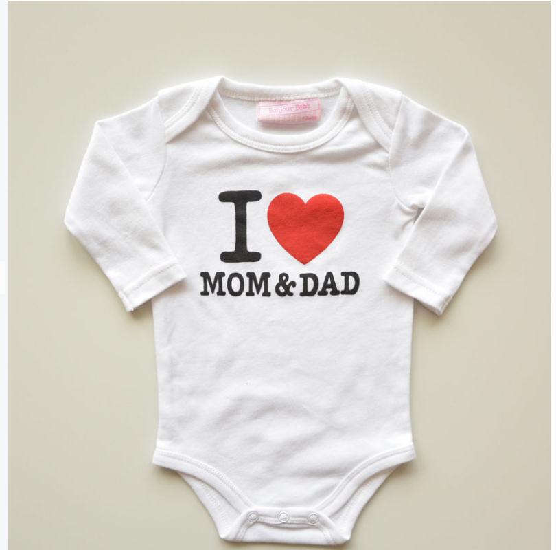 CYSINCOS Cute Kids Rompers Clothes Baby Infant Clothes Letter Love Heart Printed Newborn Rompers Baby Boy Girl Cotton Jumpsuits