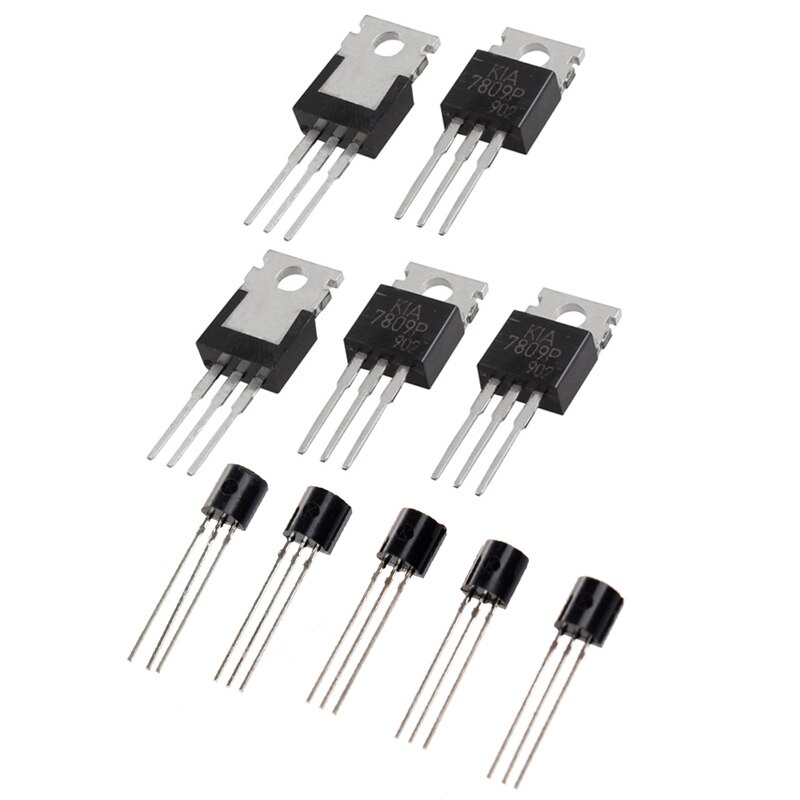 Transistor NPN BC547 45V, 100ma, noir, BC547, avec 5 pièces L7809CV, 3 bornes, trou traversant, régulateur de tension positive 1,5 a 9V