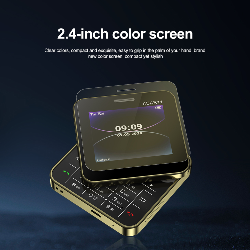 SERVO AUAR11 Roterend schuifscherm Telefoon 2,4-inch display 2G GSM Blacklist Snelheidsknop Kleine mobiele telefoons Op-voor-datum Meertalig