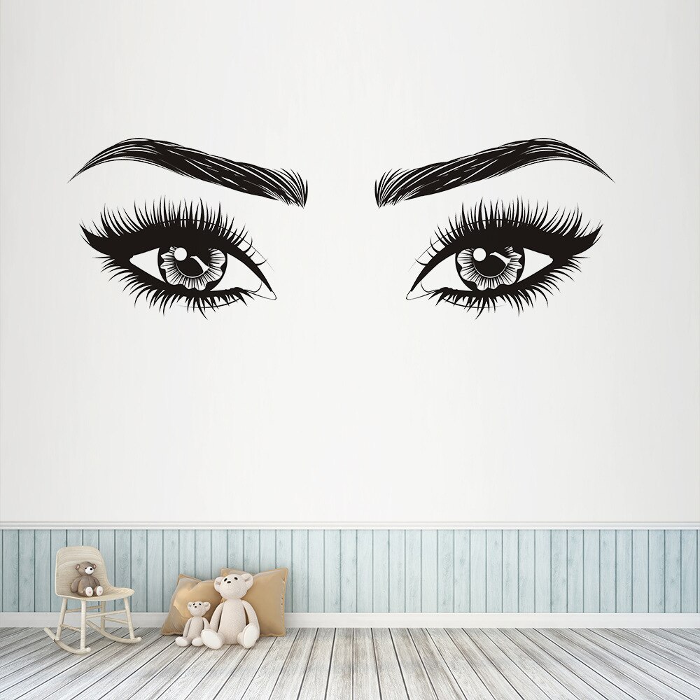 Piger vippebryn øjne wallstickers stue dekoration decals til møbler sticker dekoration øjenbryn butiksindretning
