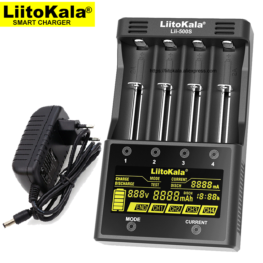 Liitokala lii-500S LCD touch batterij oplader, opladen 18650 26650 21700 18500 3.7V lithium batterij NiMH batterij