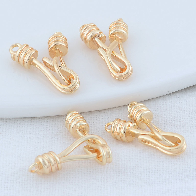 6*32Mm 14K Goud Kleur Messing Ketting Sluitingen Connector Diy Sieraden Accessoires