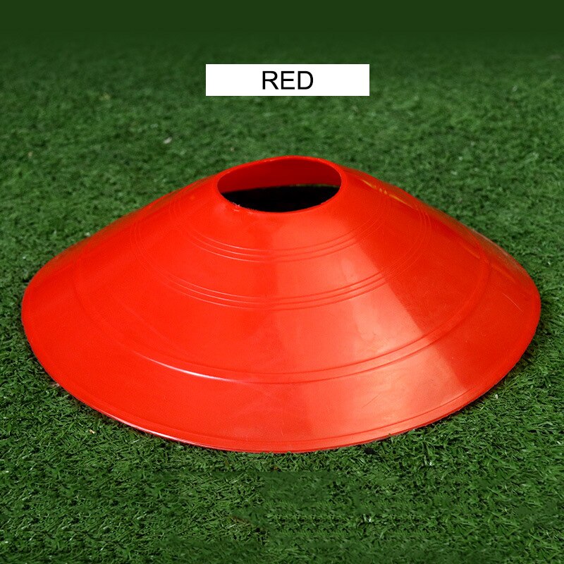 10 Pcs Soccer Speed Training Sign Flat Pressure Resistant Cones Cross Track Marker Discs Barrier Football Rugby Sport Accessorie: Red