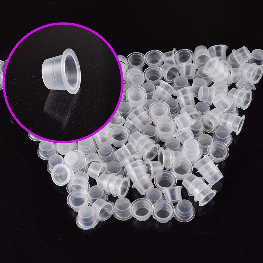 1000Pcs Disposable Small Ink Pigment Caps Plastic Cups Holders Tattoo ...