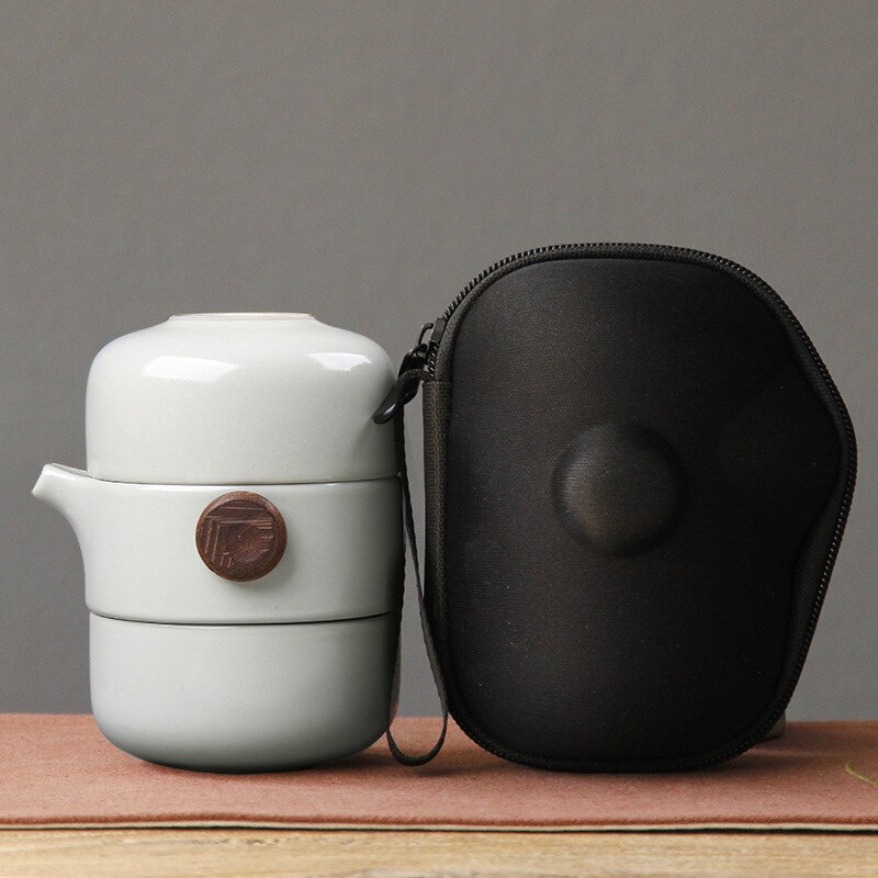 Porcelana ceramiczna czajniczek i filiżanki robić herbaty biuro podróży zestaw robić herbaty Kung Fu Teaware Wykonany ręcznie przenośny chińnarty zestaw robić herbaty dzbanek na herbatę i zestaw filiżanek: lekki żółty