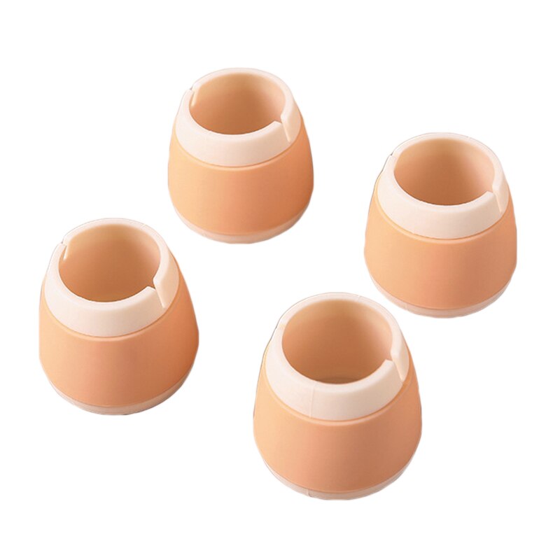 4PCS/SET Silicone Non-slip Table Chair Leg Caps Square/Round Shape Furniture Floor Feet Cover Protector Pads: Round Orange